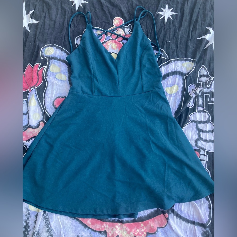 Strappy blue dress